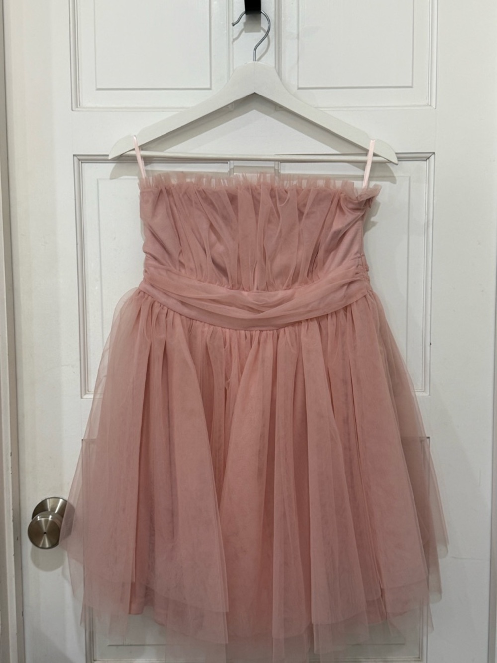 SHEIN Dusty Rose Strapless Tulle Party Dress
